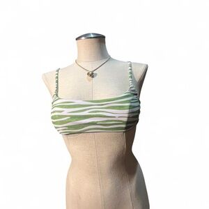 American Eagle Outfitters Green and White swim top part of a set